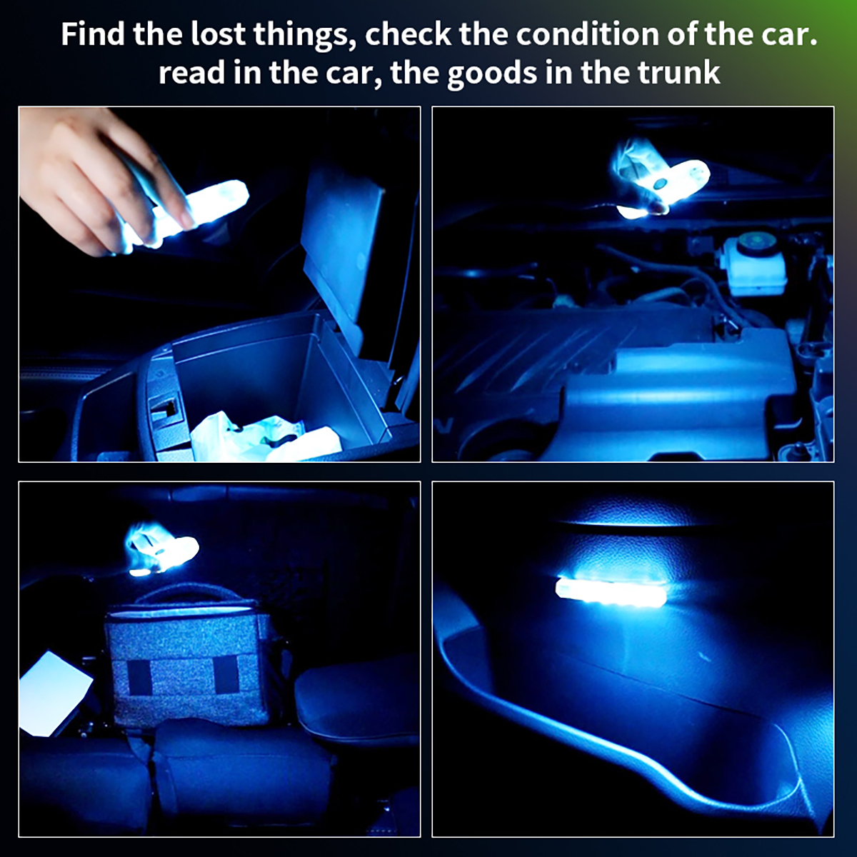 1 st Touch Sensor LED 8 LED Omgevingslicht Auto-interieur Dak Leeslamp Draadloze USB Oplaadbare Sfeer Licht Accessoires