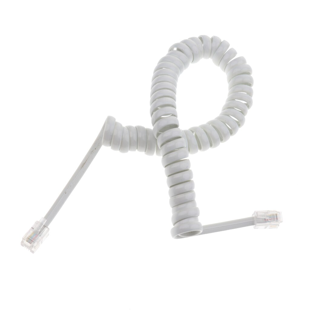 RJ22 Telephone Phone Handset Cable, Coiled Length 1 to 5 Feet Uncoiled Landline Phone Handset Cord Wire 4P4C