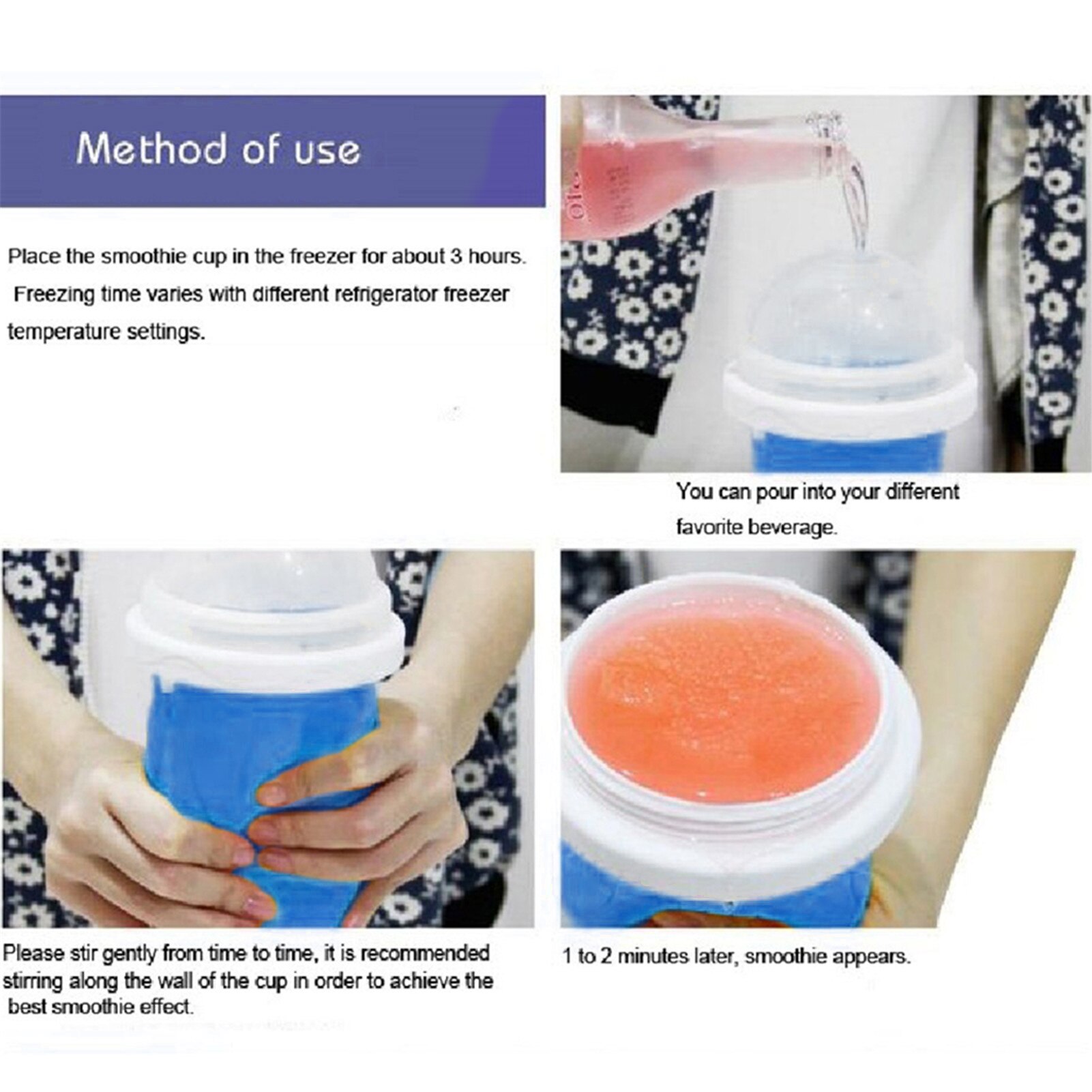 Machine à Slushie, tasse de refroidissement pour Smoothie, broyeur de glace domestique, tasse de refroidissement pour Slushie surgelée, pour lait fait maison