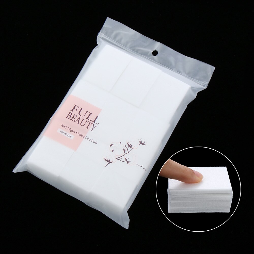 900 stks/partij Gel-Pluizende Doekjes 100% Katoenen Servetten Nagellak Remover Nail Doekjes Bad Manicure Voor nagels Nail Art Tool: W2