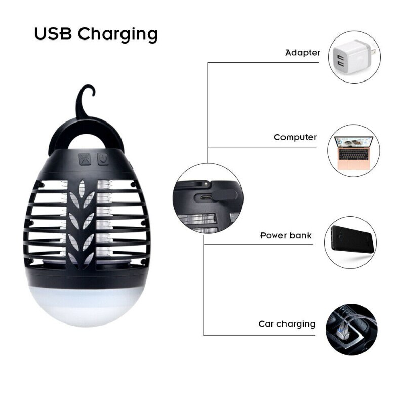 Vattentät utomhus usb elektronisk mosquito kills lampa 5w led hembelysningslampor sovrum anti-mygglampor