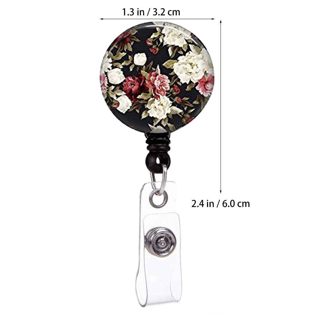 2pcs Retractable Name Cards Clip Retractable Name Cards Holder Badge Alligator Clip