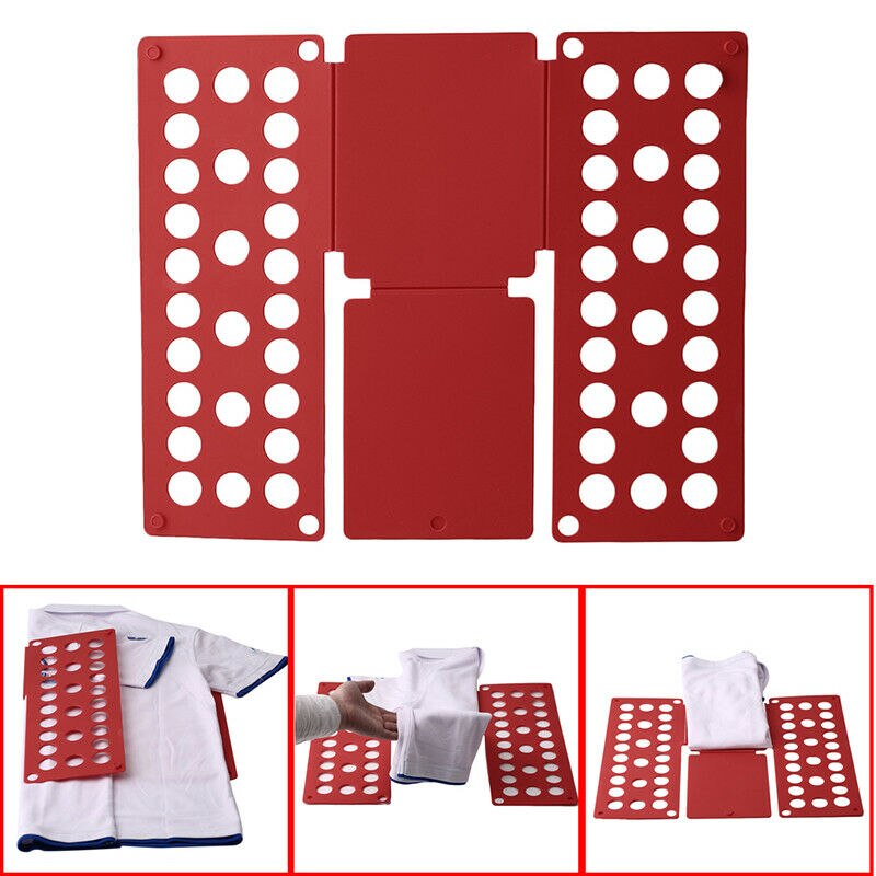 T-Shirt Clothes Folder Magic Fast Laundry Organizer Folding Board: Red