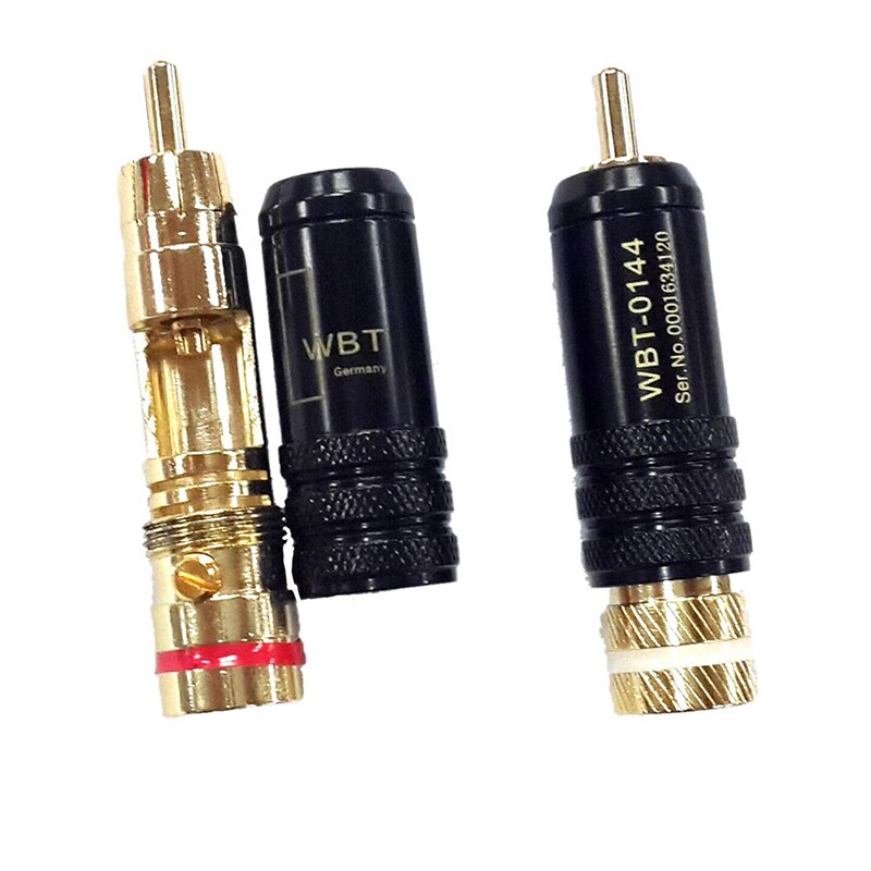1Pc Vergulde Rca Plug Lock Solderen Audio/Video Stekkers Sluit WBT-0144 Plug Willekeurige Kleur