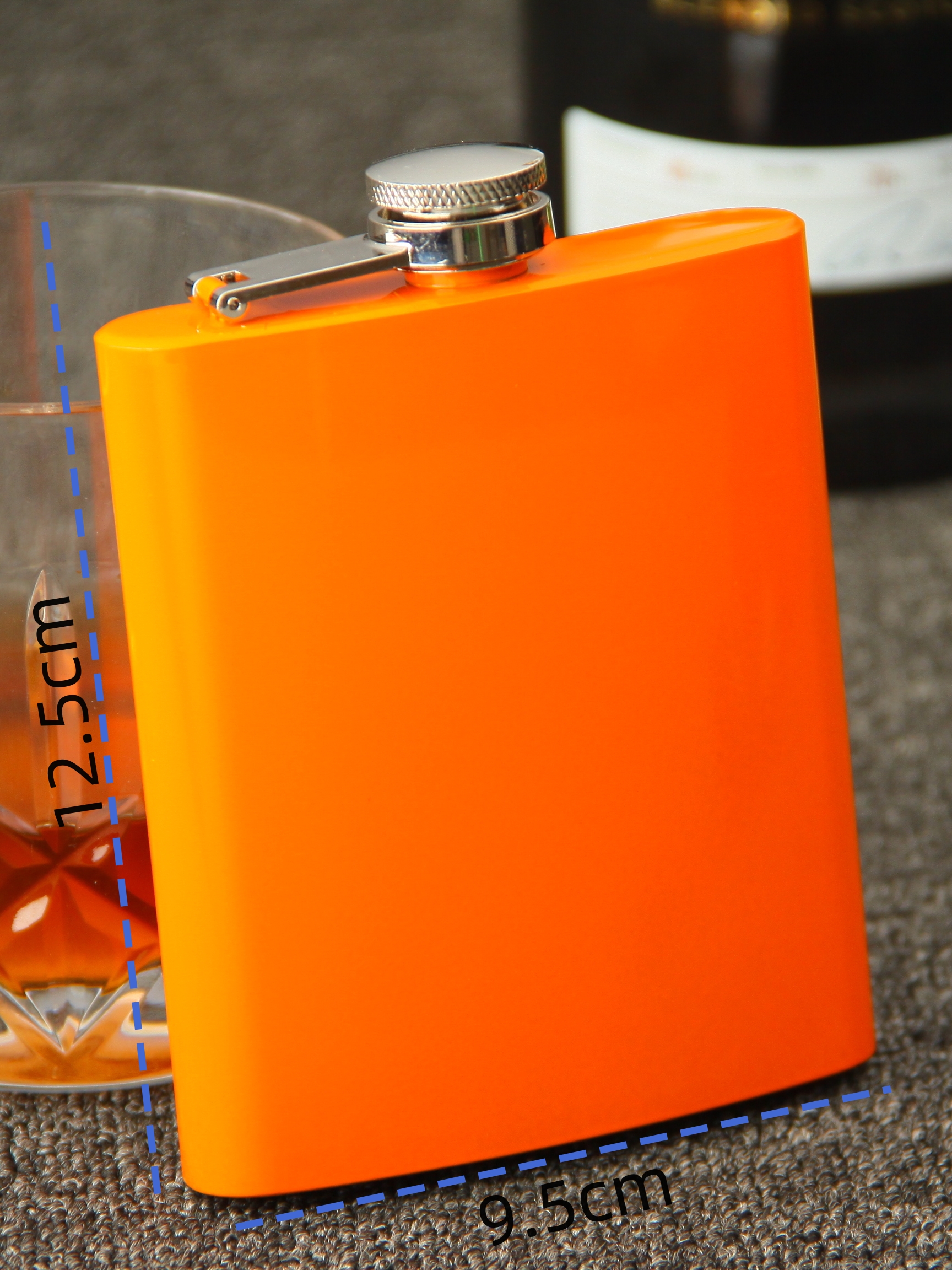 Led gratis, 7 oz rvs oranje geschilderd liquor heupfles, pocket heupfles