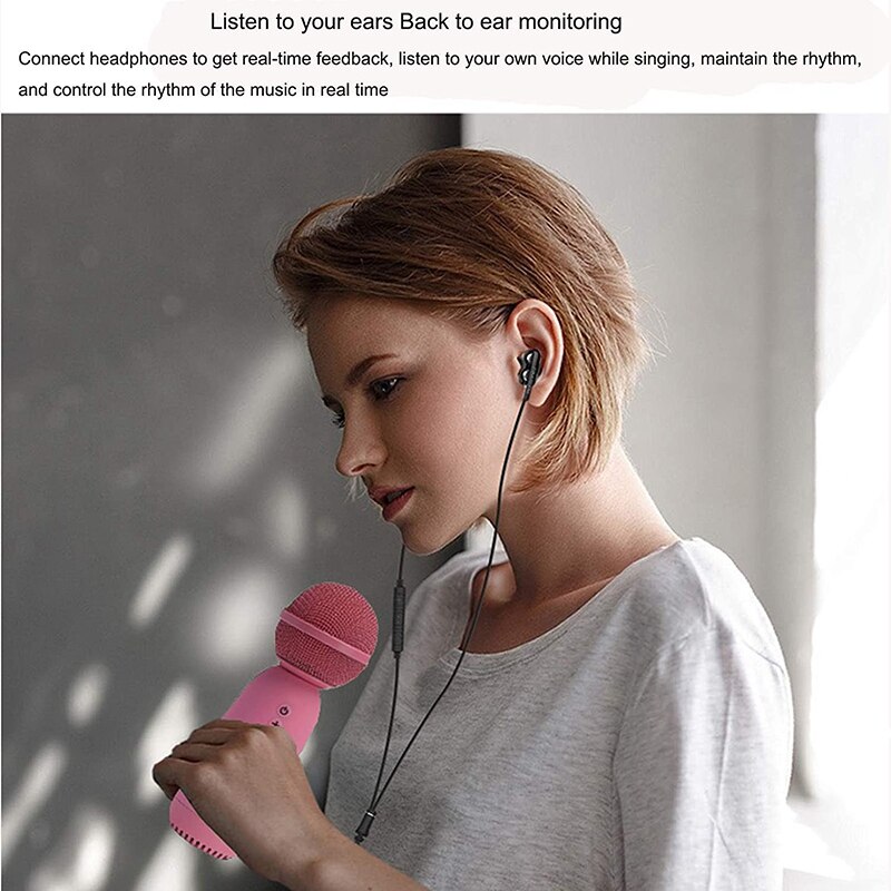 Wireless Bluetooth Karaoke Microphone Cute Speaker Handheld Microphone Player Singing Recorder Portable Mic