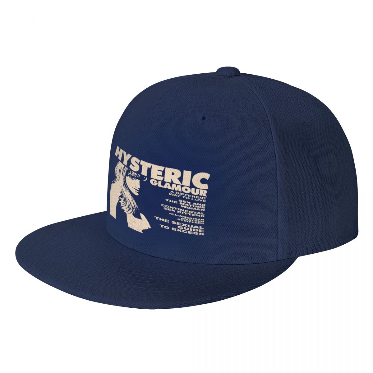Boné de beisebol preto histérico glamour masculino, chapéu de maneira diferente, bonés esportivos: Azul marinho