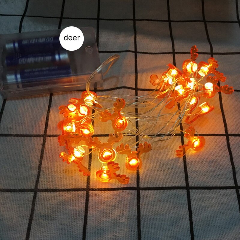 Christmas Decoration Outdoor Waterproof String Light Deer Snowman Snowflake Copper Wire Christmas Day String Lights 2M 20 Lights: Deer head