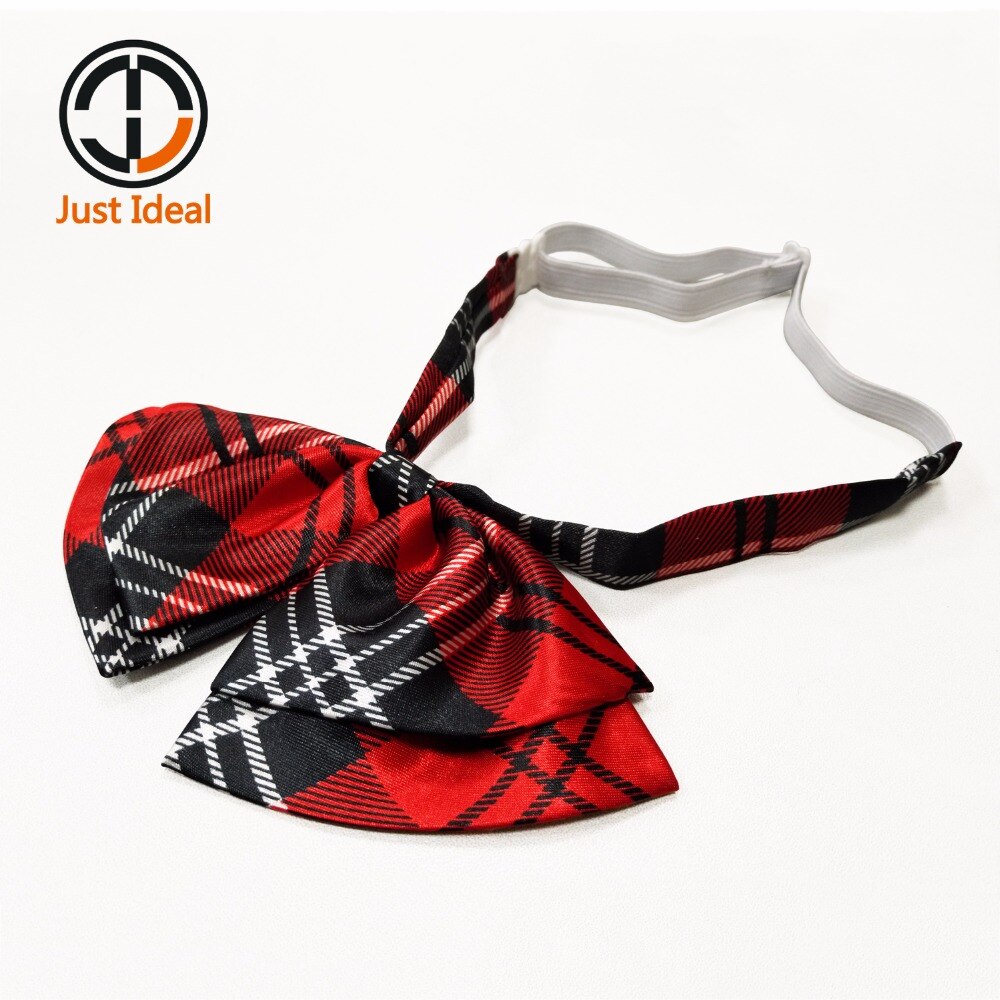 Girl Bow Tie Student School Uniforms Butterfly Collar Flower Adjustable Classic Style 1 Piece Red Stripes ID510