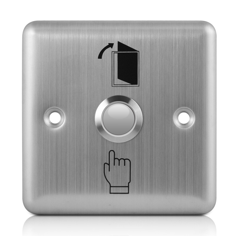 Interrupteur de sortie en acier inoxydable, bouton de sortie, bouton poussoir pour ouverture de capteur de porte, libération pour contrôle d'accès, argent
