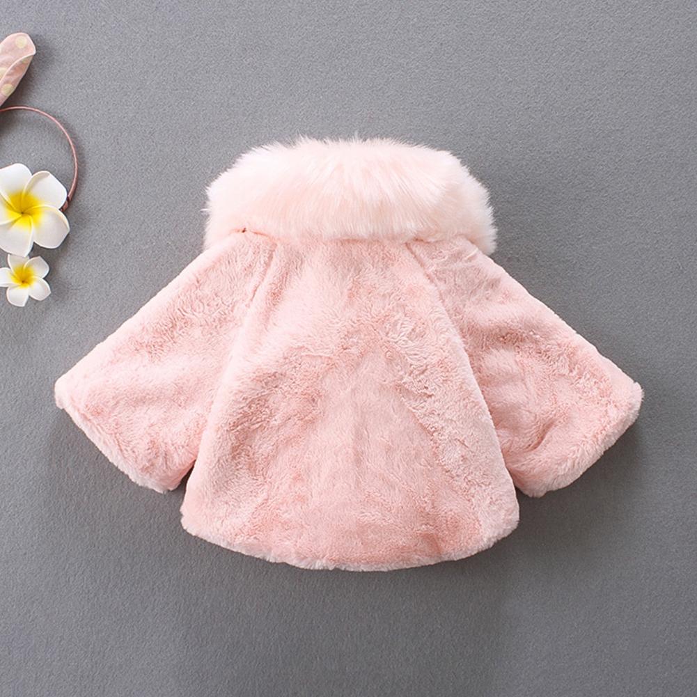 Breathable Coats Kids Girl Baby Autumn Winter Comfort Soft Long-Sleeve Fleece Loose Version Thicken Embroidery Fur Clothing