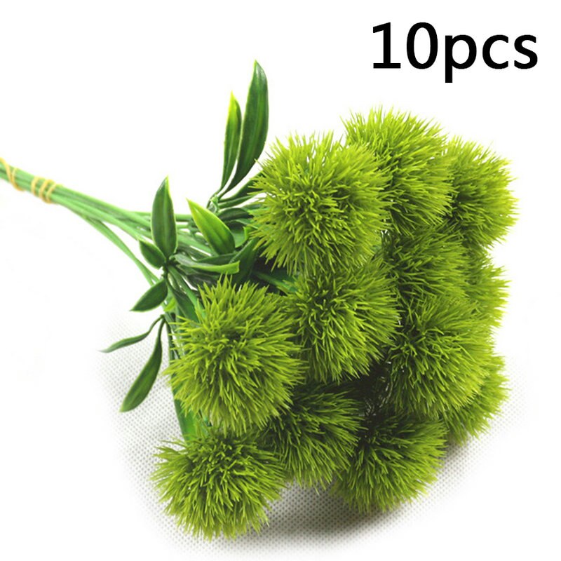 10 Pcs/Boeket Paardebloem Kunstmatige Bloemen Plastic Paardebloem Bruiloft Thuis Hotel Tuin Decoratie Nep Bloem Boeket: Groen