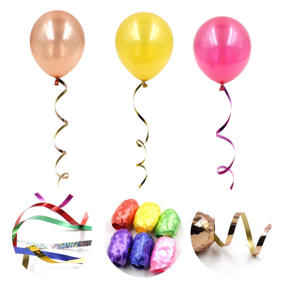 Ballon à feuille multicolore pour fête d'anniversaire mariage, banderole à Ballon multicolore 5mm x 10m 6 pièces