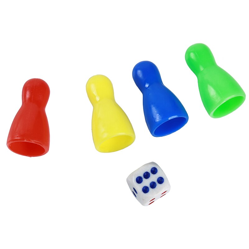 1Set Plastic Chess Pieces Dice Set Puzzle Educational Toys For Children Colorful Flying Chess Board Games Party Game Accessories