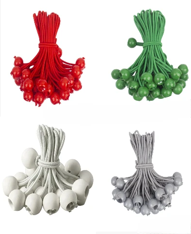 10pcs Binding Elastic Rope With Elastic Balls Tent Stakes Canvas Tent Cloths Ship Pole Fixation Flagpole Tie Camping Accessories