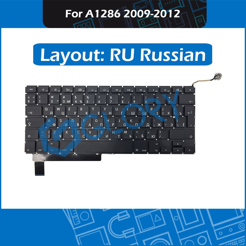 UK ES Spaans HET Italiaanse RU Russische Layout Vervanging Keyboard Voor Macbook Pro 15.4 "A1286 Toetsenbord - Jaar