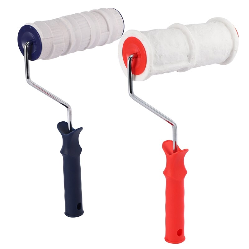 2 uds, rodillo de pintura decorativo, herramientas de pintura con patrones para pared, sello de PROTECCIÓN DE GOMA, rueda de cerámica texturizada de poliuretano