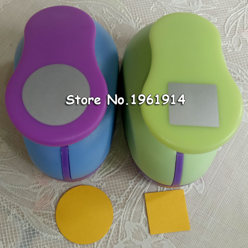 2pcs circle square shape craft punch set Punch Craft Scrapbooking school Paper Puncher eva hole punch 2.5cm 1.8cm