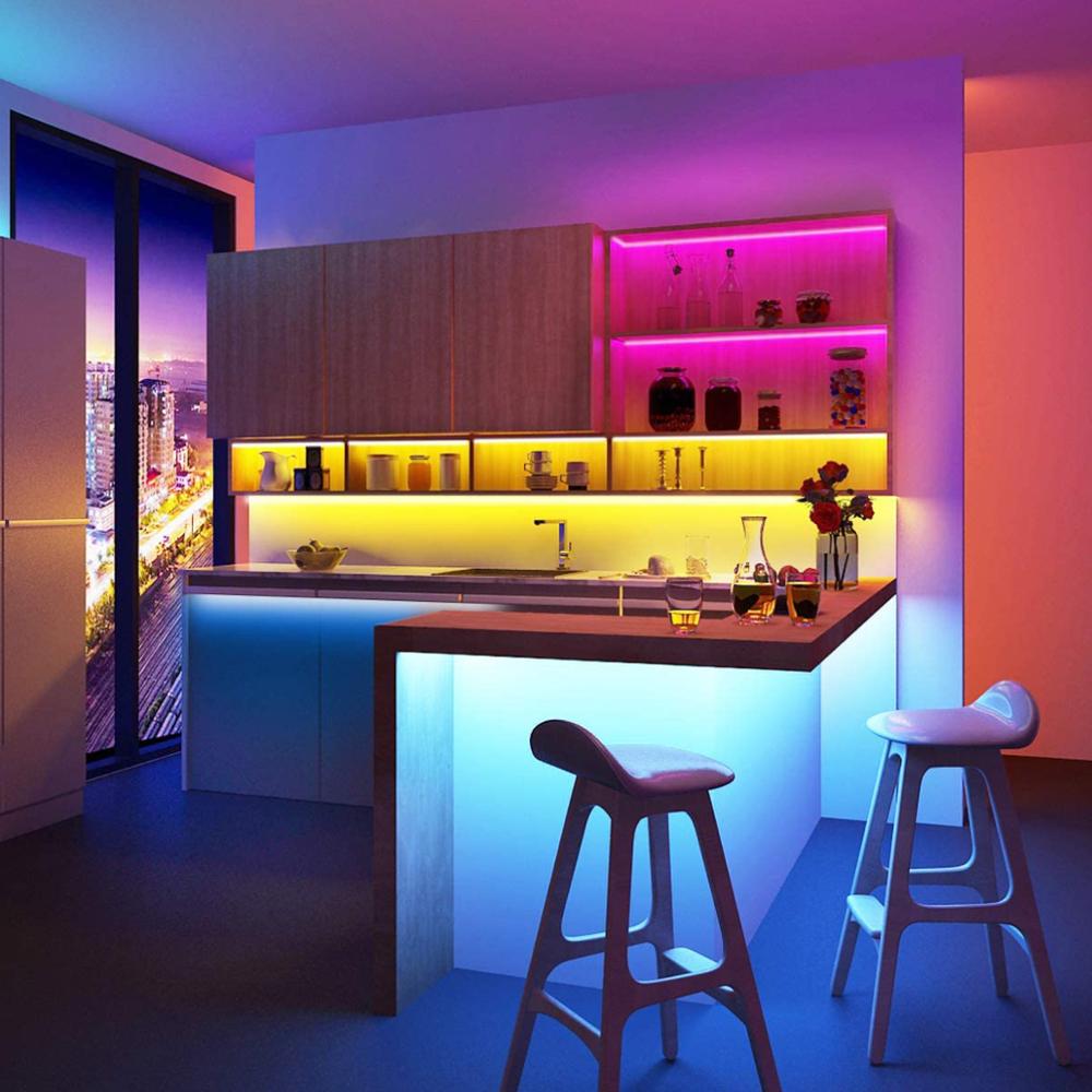 Til apple alexa google home homekit smart life led strip lys fjernbetjening siri stemme dæmpbar kontrol wifi rgb smartlife smart lampe