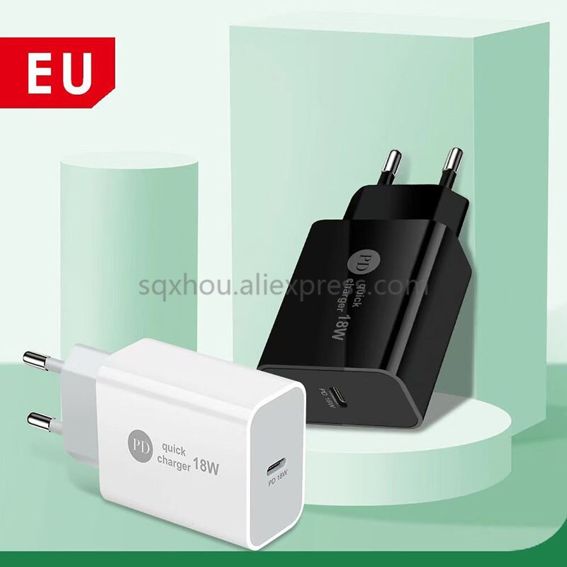 20 stück uk/us /eu 18w pd  qc 3.0 schnellladegerät für apple iphone 13, 12, 11 pro, ipad mini, samsung  s20 ultra und note schnellladeadapter: Eu-stecker