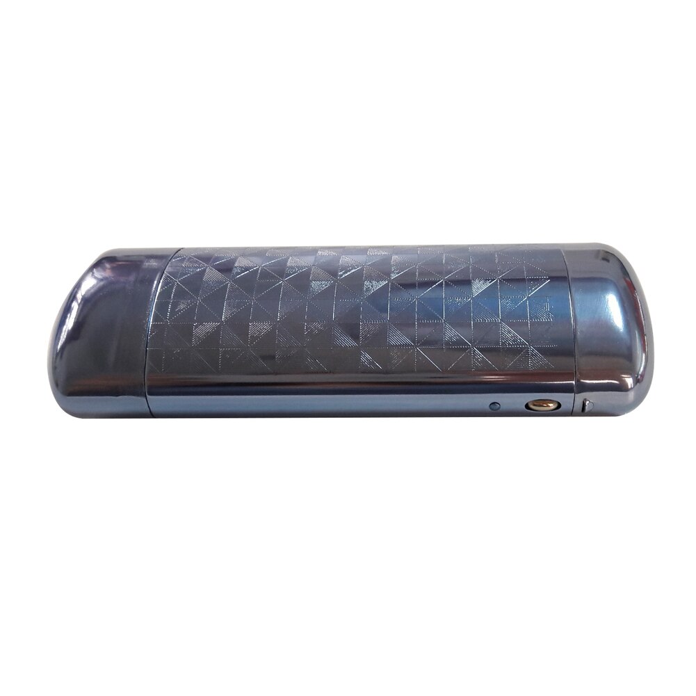 Glasses Case Hard Cover Eyeware Portable Spectacle Box Micro Engraved Storage Aluminum Push Button Lattice Patterns: Blue