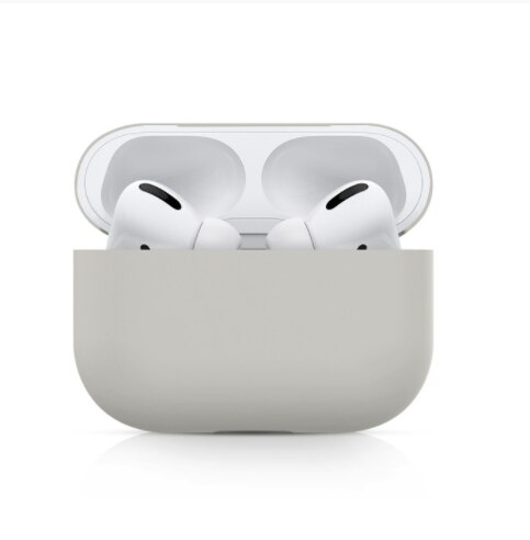 Funda de silicona para Apple Airpods Pro, funda inalámbrica con Bluetooth para Airpods 1 y 2, funda para auriculares para funda protectora de Airpods: 03 Light Grey