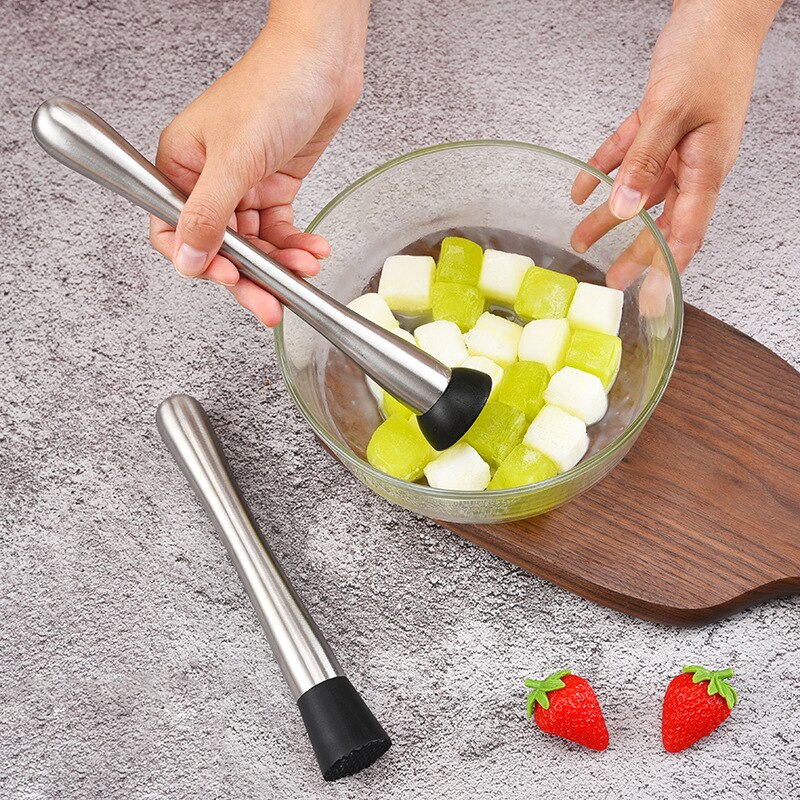 2pc Stainless Fruit Muddlers Caipirinha Pestles Cocktail Ice Hammer Crushed Popsicle Lemon Squeeze Tool Bar Tool Kitchen Gadgets