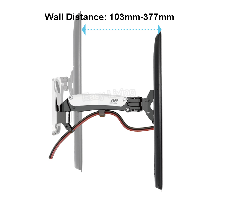 NB F350 Aluminum Gas Spring 40"-50" LCD LED TV Wall Mount Full Motion Monitor Holder Arm Loading 17.6-35lbs (8-16kgs)