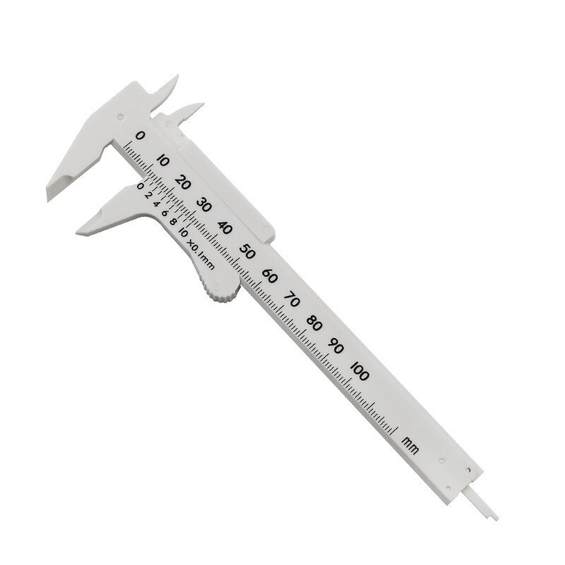 0-100/120/150MM Double Scale Plastic Vernier Caliper Ruler Measuring Student Calipers Mini Measuring Calipers: 0-100MM white
