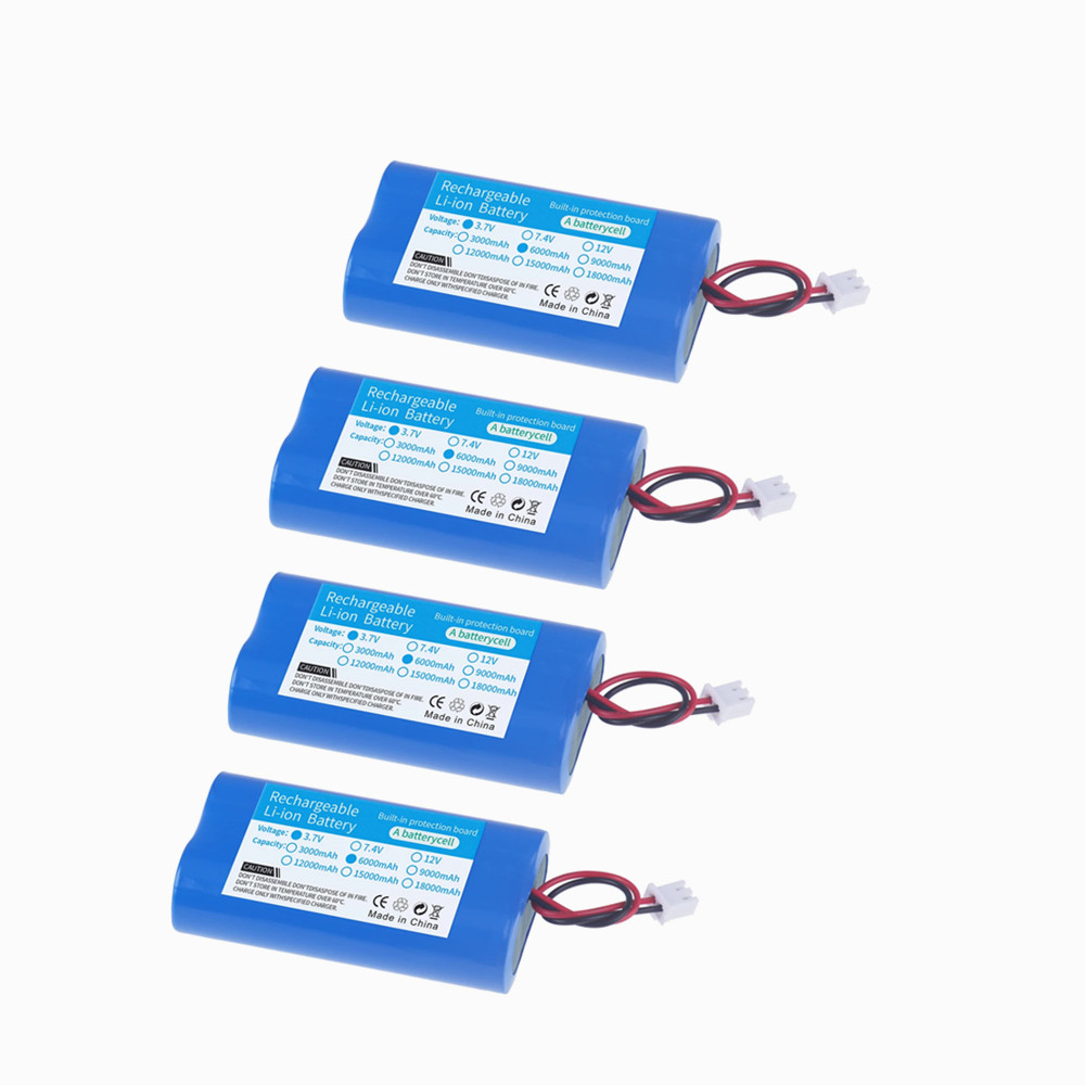 3,7 V 18650 lithiumbatterijpak 6000 Oplaadbare batterijgroep met XH2.54-2p-stekker voor bewakingsapparatuur, beschermingsbord: Lavendel