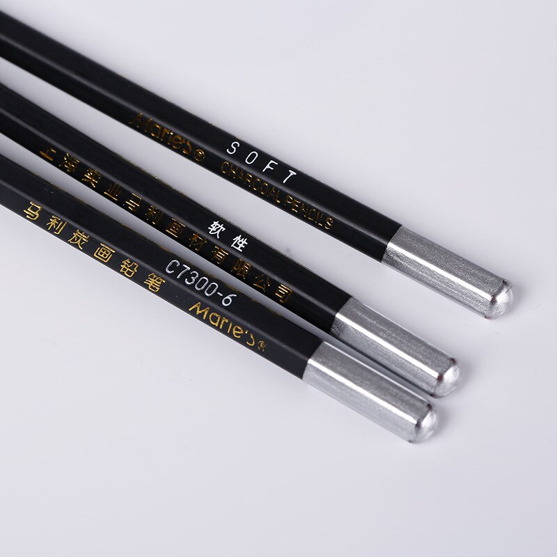 12 pcs/set Soft/medium/hard Charcoal pencil Office drawing pencil Students test black pencil sketch Artist drawing pen Standard