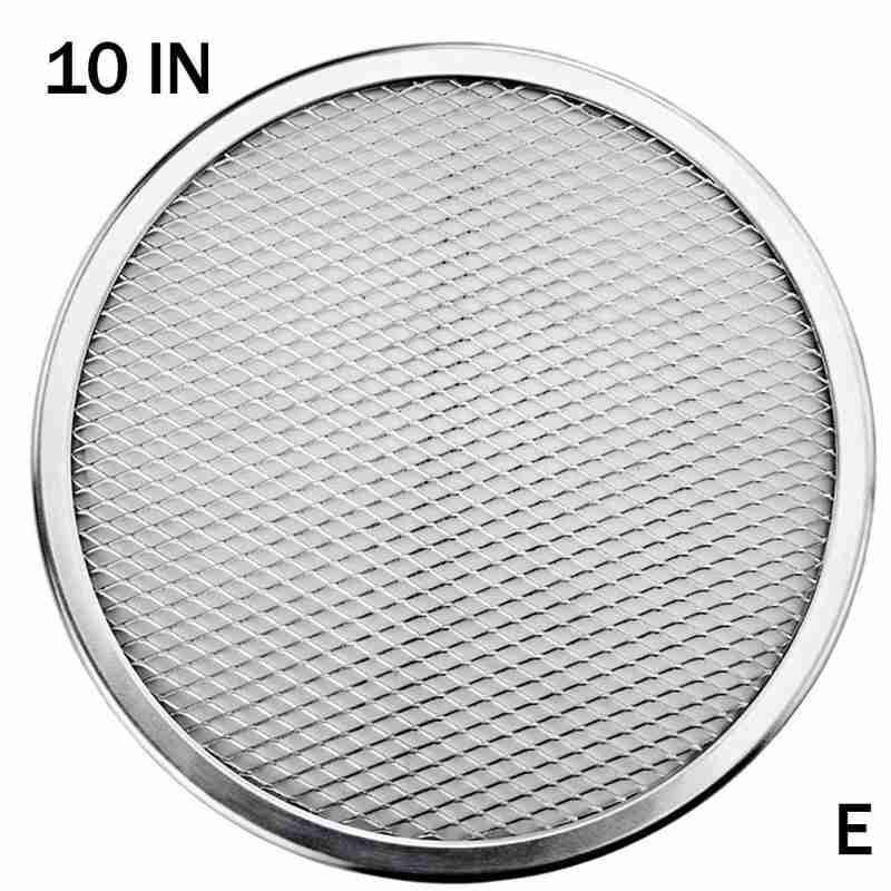1pc fortykket pizzanet fad 6 tommer -10 tommer aluminium sigte pizza pizza tørring maske fad pizza bageform fad bagning: E