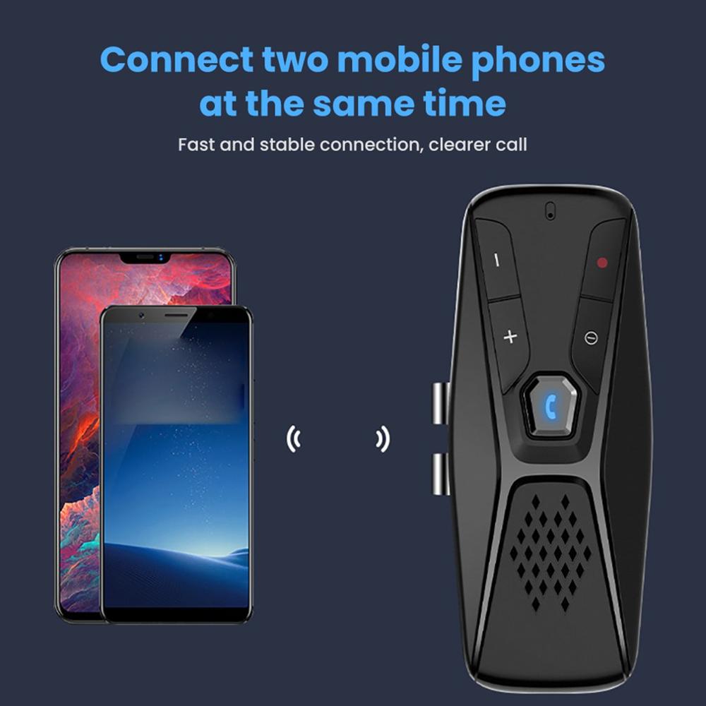Handsfree Car Kit Wireless Speaker Auto Sun Visor MP3 Player Wireless 5.0 Speakerphone for Phone Hands Free