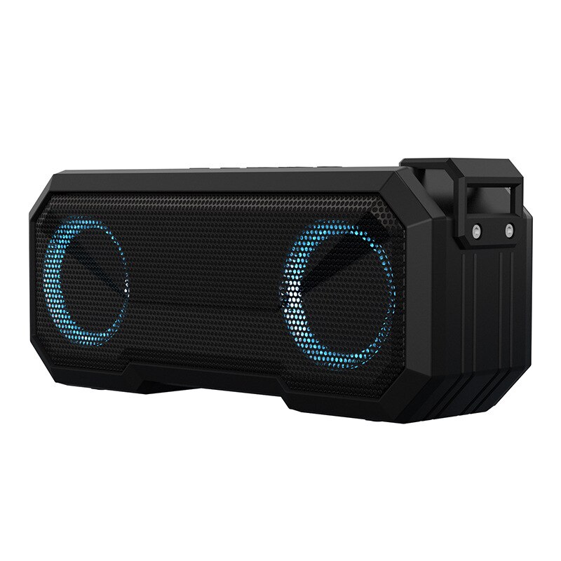 Ymesy Portable Bluetooth Speaker Wireless Flash Light Speaker Tws Bass Stereo IPX7 Waterdichte Luidspreker Fm 12H Speeltijd: Black