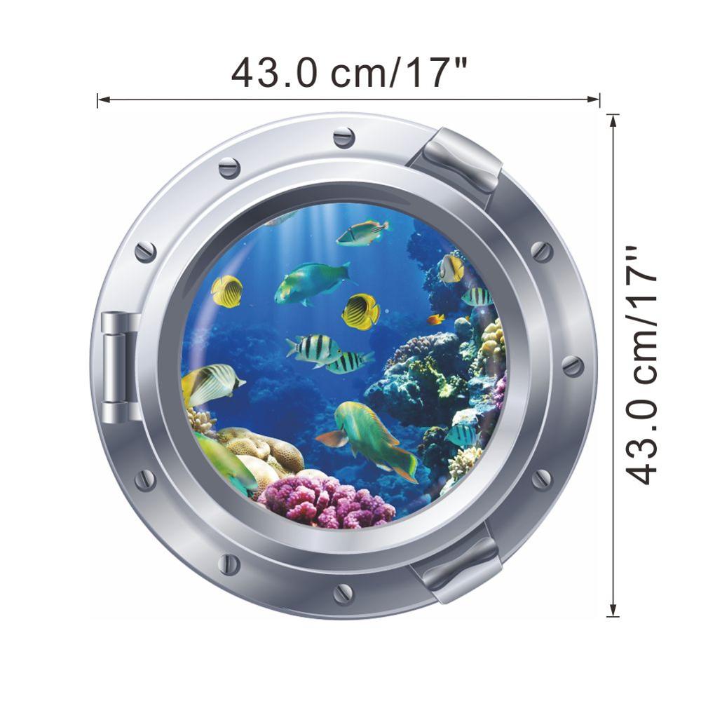 Underwater Fish Bubble Boat Turtle Wall Sticker Decals Bathroom Bedroom Nursery Window Decor Nursery Decals Poster Mural: PAW026