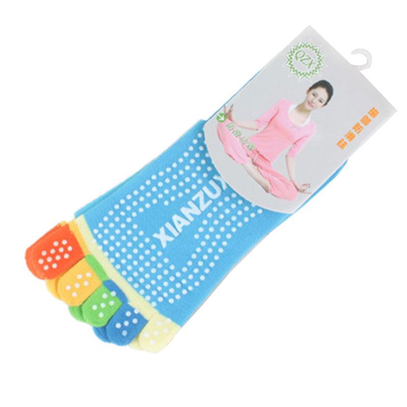 Colorful Socks Unisex Five Finger Massage Massage Sport Toe Slip Breathable Exercise Yoga Newly Comfortable: colorful  blue