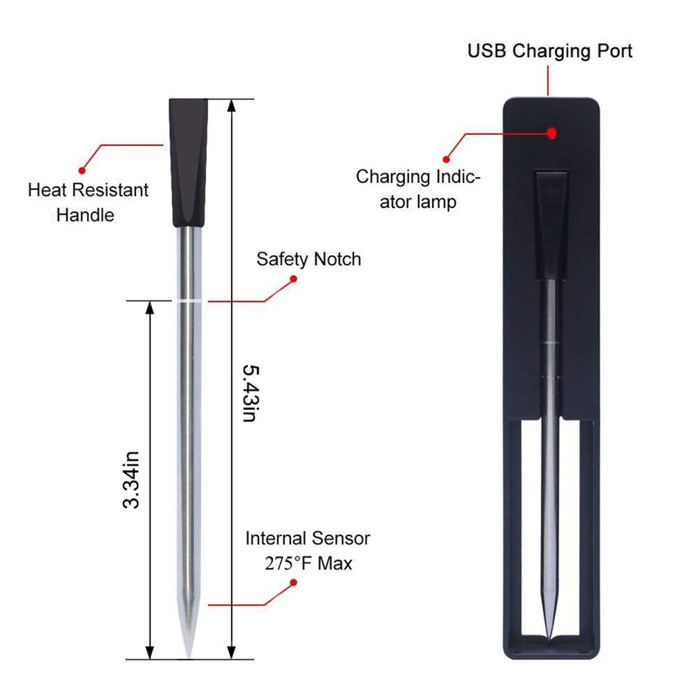 Wireless Meat Steak Thermometer Kitchen Smart Digital Wireless Barbecue Thermometer Barbecue Accessories