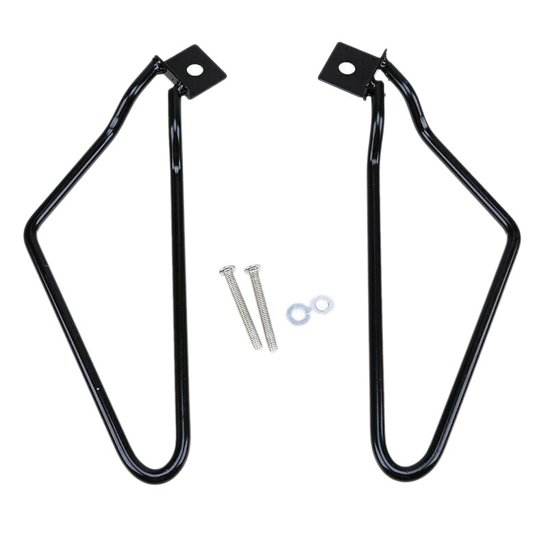 2Pcs Motorcycle Black Saddle Bag Support Rod Mounting Bracket for Sportster Xl 883 1200Travel Bag Bracket: Default Title