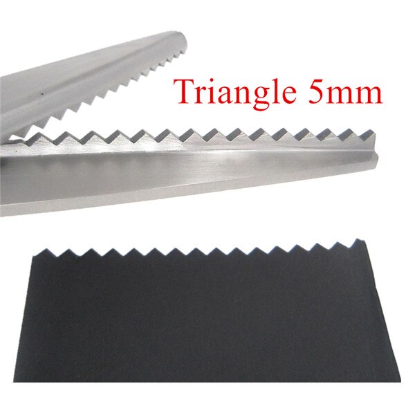 Sewing Cut 23.5cm Zig Zag Dressmaking Tailor Leather Handicraft Fabric Shear Pinking Scissor Textile DENIM DIY Upholstery Tool: Triangle5mm