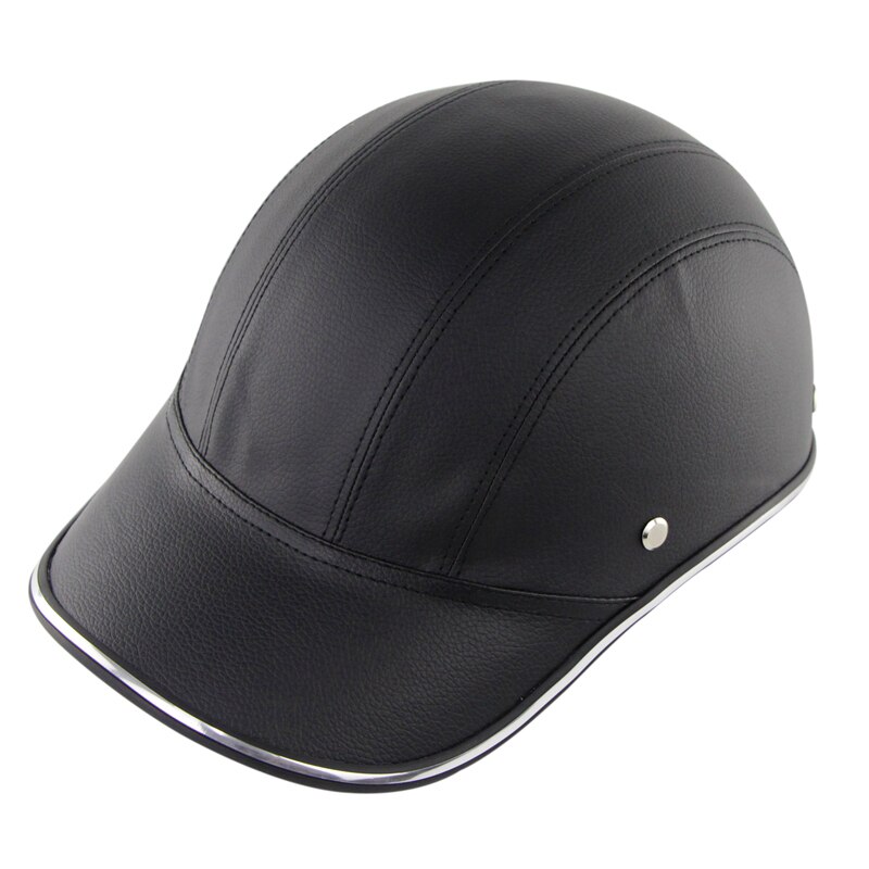 Motorhelm Half Open Gezicht Baseball Cap Ademend Afneembare Voering Verstelbare Stap YA88: Black