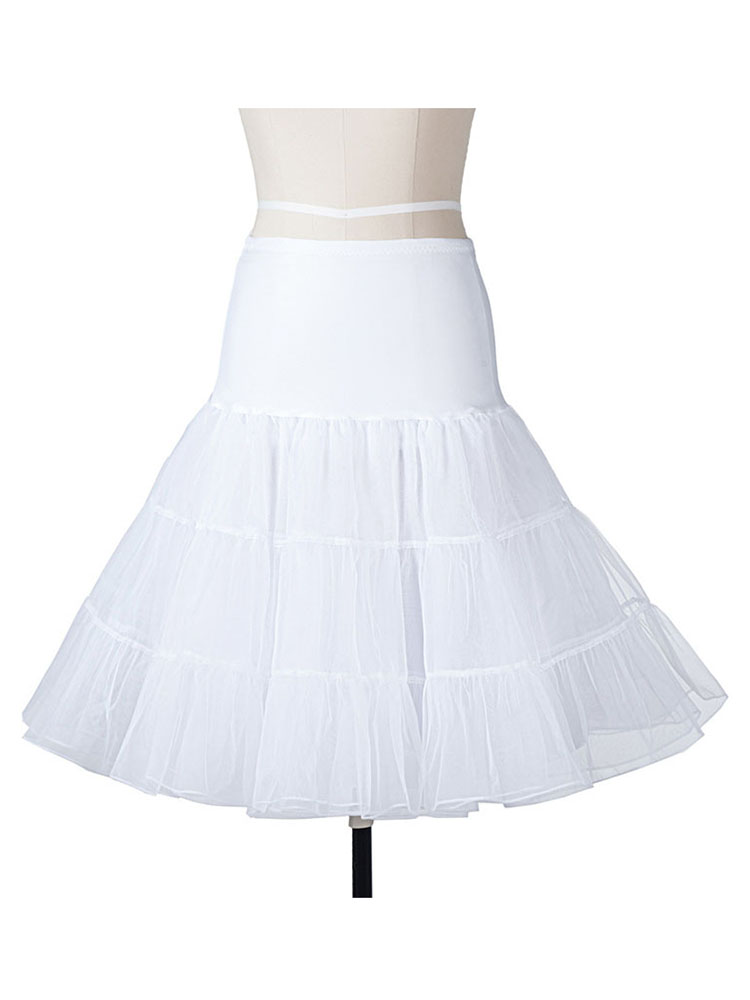 Vestido de otoño-invierno de media manga para mujer, estampado Floral, Vintage, informal, Rockabilly, Pin Up: S / pettiskirt white