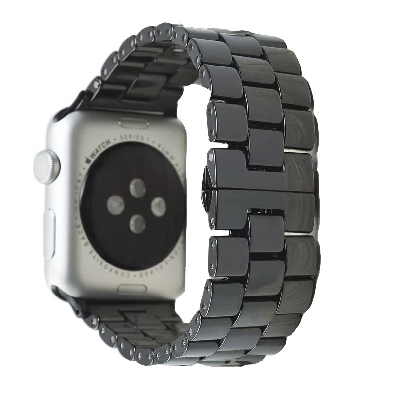 Nieuwste keramische armband voor apple watch-band 38mm 42mm 40mm 44mm riem voor iwatch-band serie 4 3 2 1 serie 5: Zwart / Voor 38mm en 40mm