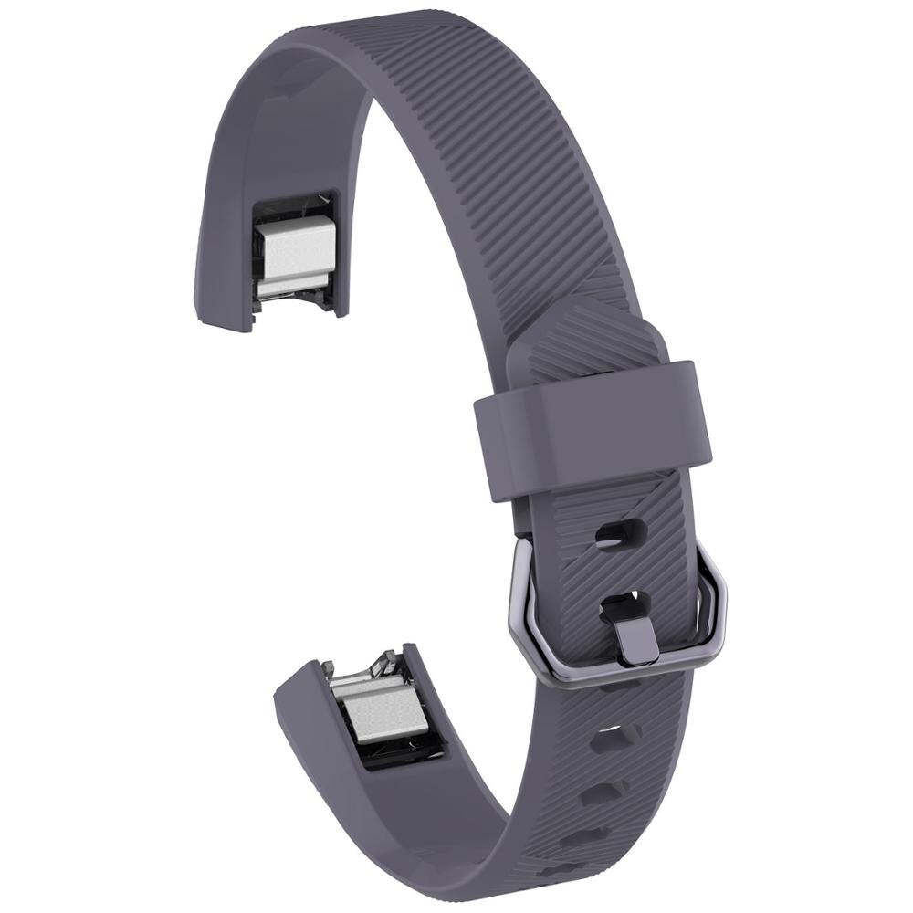 Mjukt silikon säkert justerbart band för fitbit alta hr band armband armband armband klocka utbyte tillbehör: Grå