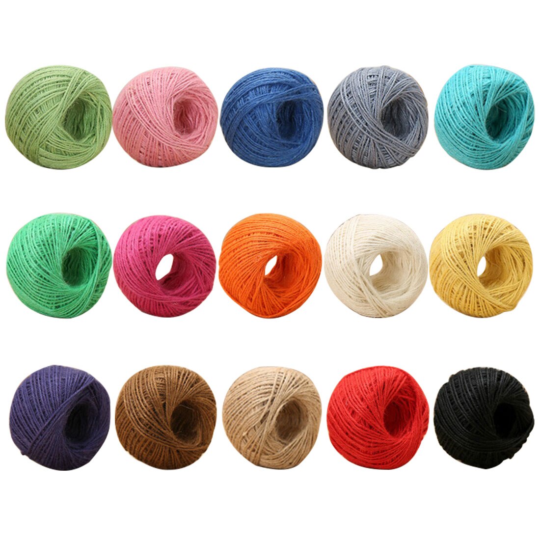 Fargerik naturlig brun jute hamptau hyssing snor diy skaft håndverkslampe 2 mmx 50m 1pc