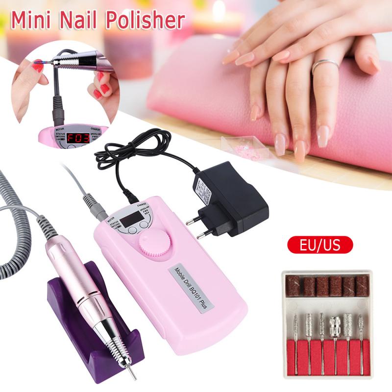 Mini taladro eléctrico de uñas, máquina de manicura con cabezal de pulido para pedicura, pedicura, lima de uñas, herramienta de taladro, conjunto de herramientas