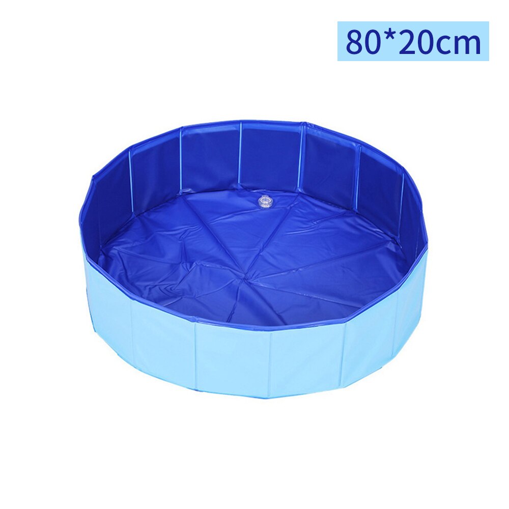 Portable Dog Swimming Pool Foldable Pet Dog Bath Pool Pet Bath Swimming Tub Collapsible Pet Bathing Tub for Dogs Cats Pet Shower: blue 80x20cm