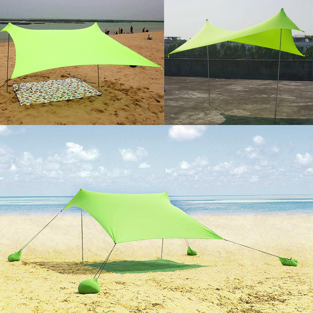 Familie Strand Sonne Schatten Zelt mit Sand Anker UPF50 UV Schutz Camping Schutz Tarp draussen Werkzeuge für 3-4 Person Camping