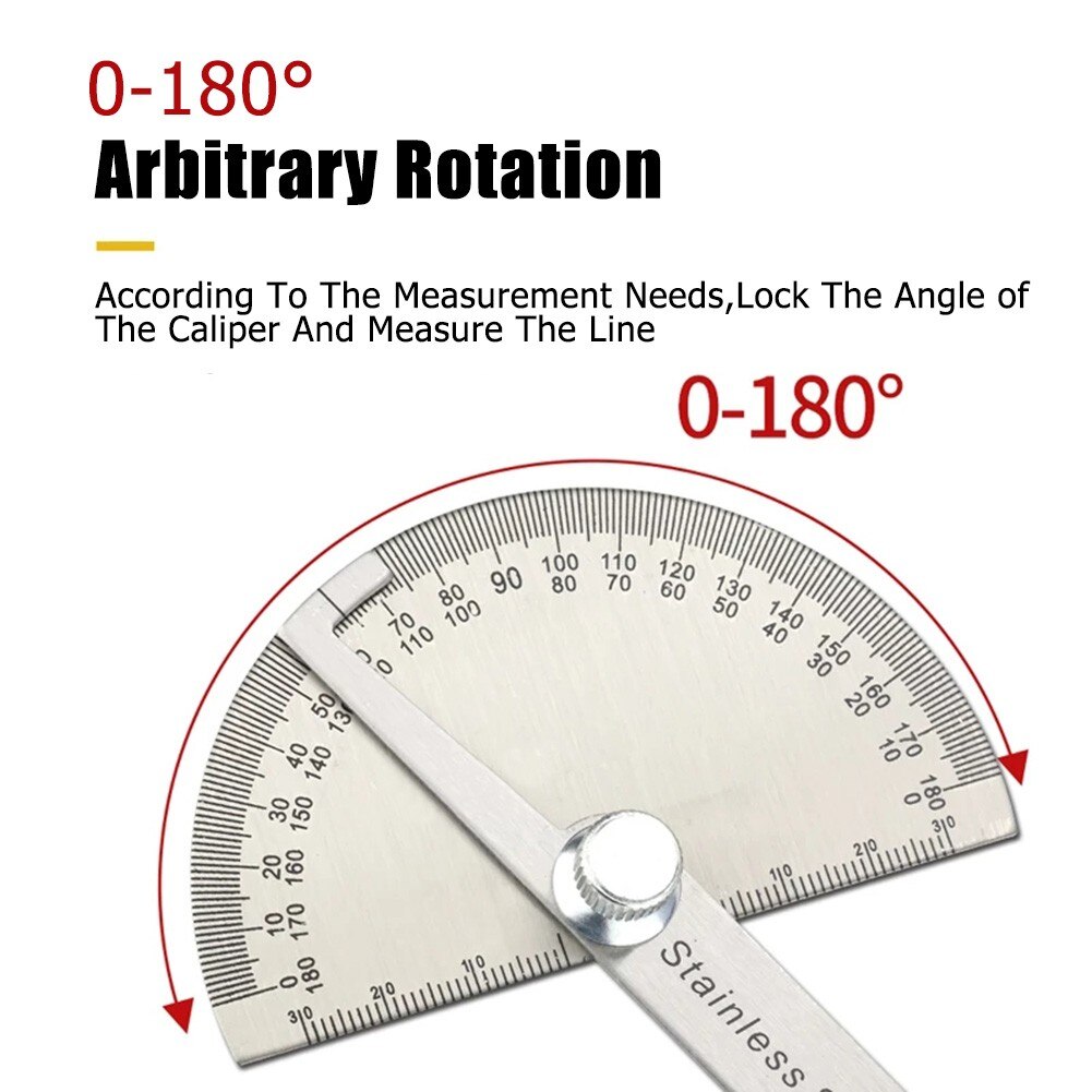 Diy Rapporteur Rapporteur en acier inoxydable 0-180 °, Angle rota... – Grandado