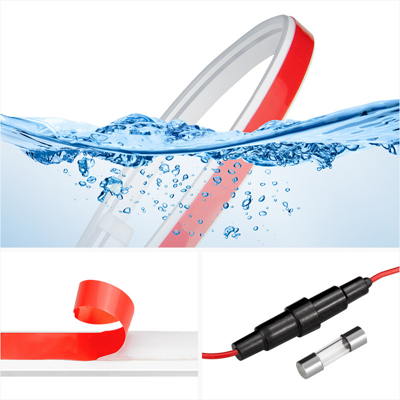 12V Autokap Dagrijverlichting Ambient Neon Lamp Strip Waterdichte Scan Verlichting Sfeer Achtergrondverlichting
