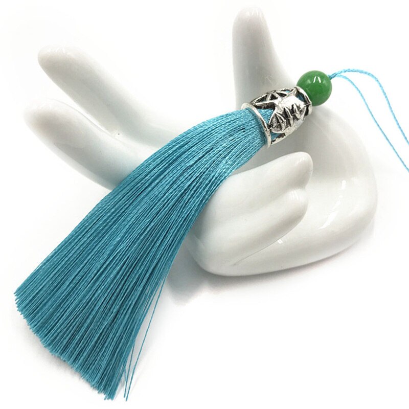 Polyester 9cm zijden kwastjes franje met kralen kwastjes hangende gordijnen voor het naaien van kleding huisdecoratie